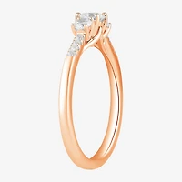 Love Lives Forever (H-I / Si2) Womens 3/4 CT. T.W. Lab Grown White Diamond 10K Gold Round Side Stone 3-Stone Engagement Ring