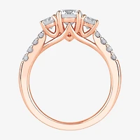 Love Lives Forever (H-I / Si2) Womens 2 CT. T.W. Lab Grown White Diamond 10K Gold Round Side Stone 3-Stone Engagement Ring