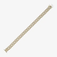 Mens 10K Gold 8 1/2 Inch Semisolid Curb Chain Bracelet