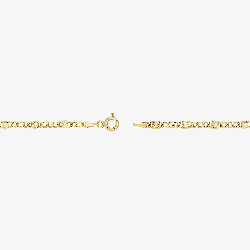 Womens 14K Gold 7.5 Inch Semisolid Figaro Chain Bracelet
