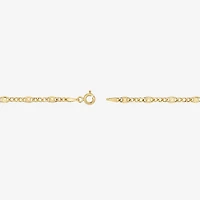 Womens 14K Gold 7.5 Inch Semisolid Figaro Chain Bracelet