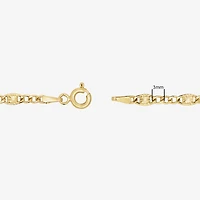 Womens 14K Gold 7.5 Inch Semisolid Figaro Chain Bracelet