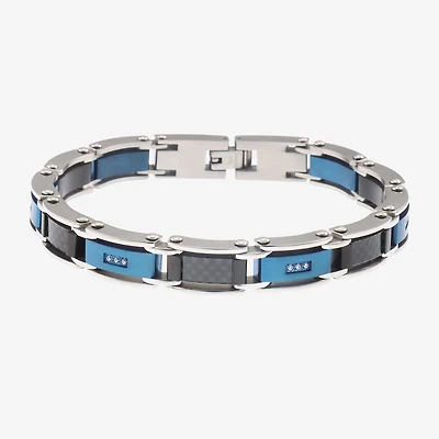 (H-I / I1) Mens Stainless Steel 8 1/2 Inch Link Bracelet