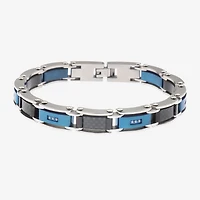 (H-I / I1) Mens Stainless Steel 8 1/2 Inch Link Bracelet