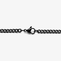 Mens Diamond Accent Natural Diamond Stainless Steel Cross 24 Inch Pendant Necklace