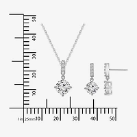 Diamonart Womens Cubic Zirconia Sterling Silver 3-pc. Jewelry Set