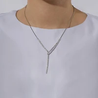 Diamonart Womens White Cubic Zirconia Sterling Silver 17 Inch Y Necklace