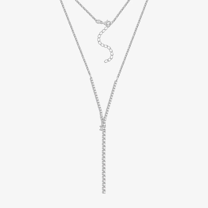 Diamonart Womens White Cubic Zirconia Sterling Silver 17 Inch Y Necklace