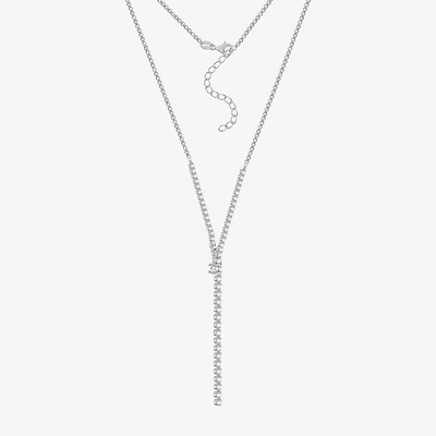Diamonart Womens White Cubic Zirconia Sterling Silver 17 Inch Y Necklace