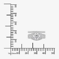 Diamonart Womens Cubic Zirconia Sterling Silver Bridal Set