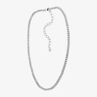 Diamonart Womens White Cubic Zirconia Sterling Silver Inch Tennis Necklace