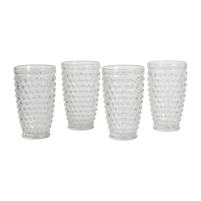 Martha Stewart Chauncey Hobnail 4-pc. Glass Tumbler Set