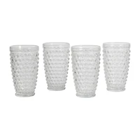 Martha Stewart Chauncey Hobnail 4-pc. Glass Tumbler Set