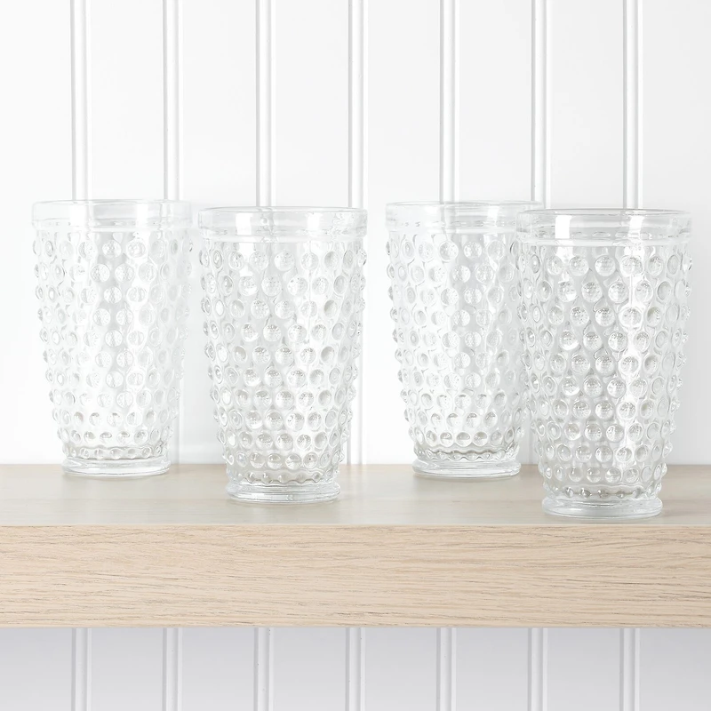 Martha Stewart Chauncey Hobnail 4-pc. Glass Tumbler Set