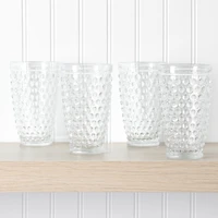 Martha Stewart Chauncey Hobnail 4-pc. Glass Tumbler Set