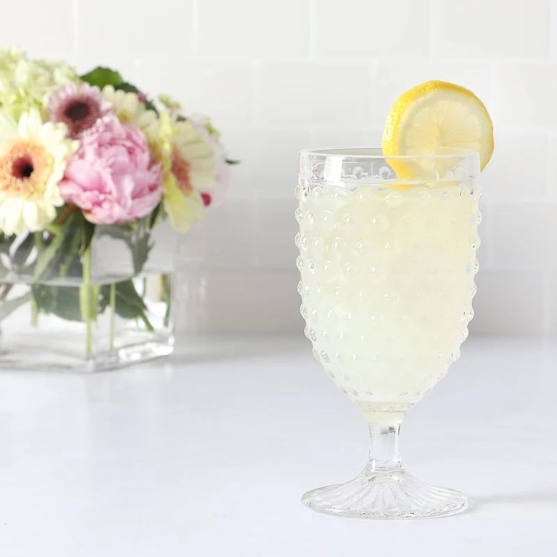 Martha Stewart Chauncey Hobnail 4-pc. Glass Goblet Set