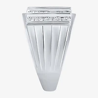 Ij, I2-I3 Mens 1/4 CT. T.W. Natural White Diamond Sterling Silver Cocktail Ring