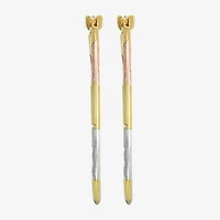 Womens 14K Tri-Color Gold 22mm Round Hoop Earrings