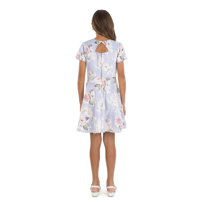 Speechless Big Kid Girls Short Sleeve Floral Skater Dress