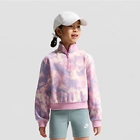Nike Club Big Kid Girls Mock Neck Long Sleeve Fleece Active Quarter-Zip Pullover