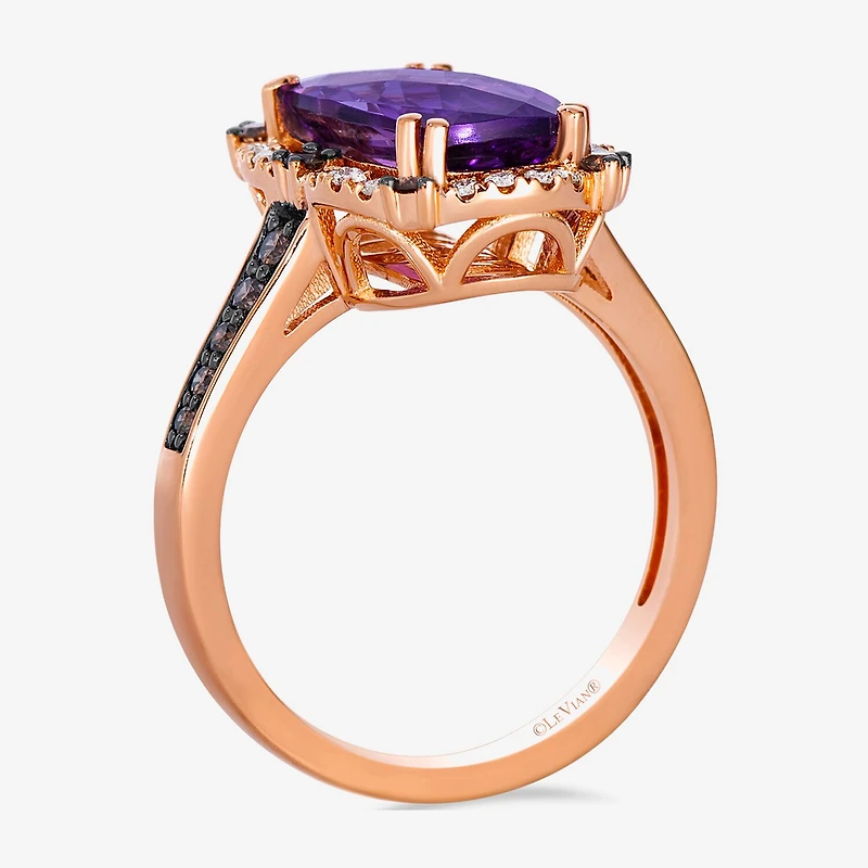 Le Vian ® Ring featuring 2 7/8 cts. Grape Amethyst™, 1/4 Chocolate Diamonds®, 1/6 Nude Diamonds™ set 14K Strawberry Gold®