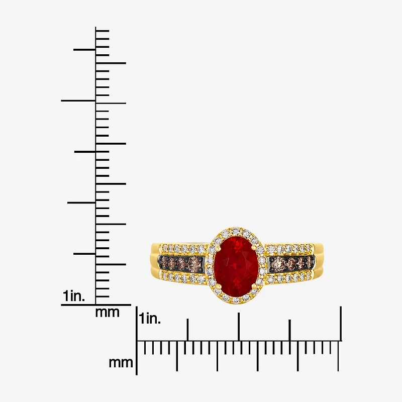 Le Vian Ring featuring 1/2 cts. Neon Tangerine Fire Opal®, 1/6 Chocolate Diamonds®, 1/4 Nude Diamonds™ set 14K Honey Gold™