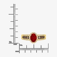 Le Vian Ring featuring 1/2 cts. Neon Tangerine Fire Opal®, 1/6 Chocolate Diamonds®, 1/4 Nude Diamonds™ set 14K Honey Gold™