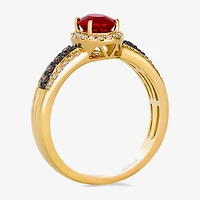 Le Vian Ring featuring 1/2 cts. Neon Tangerine Fire Opal®, 1/6 Chocolate Diamonds®, 1/4 Nude Diamonds™ set 14K Honey Gold™