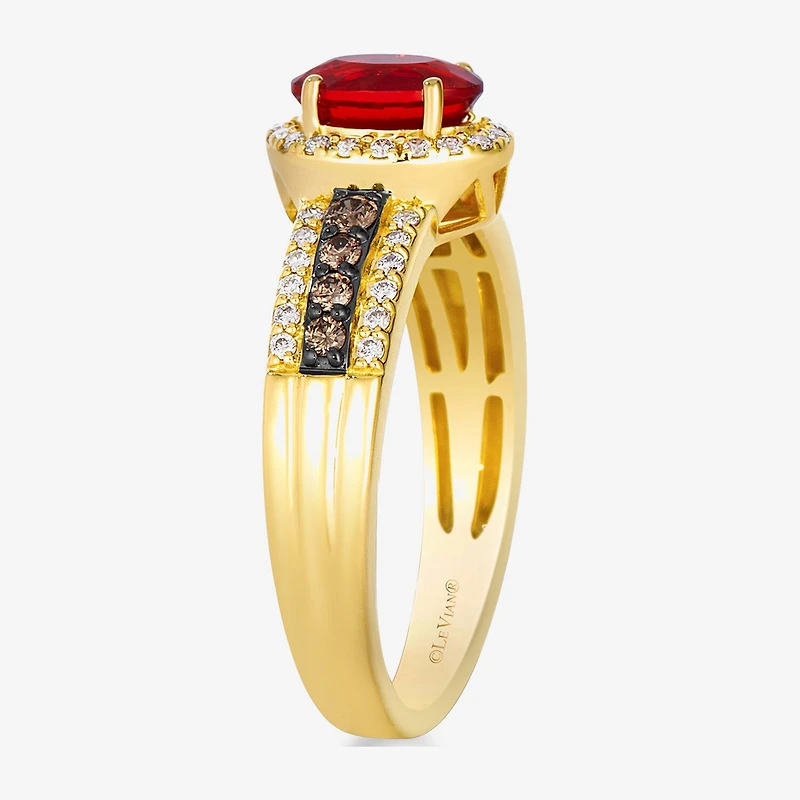 Le Vian Ring featuring 1/2 cts. Neon Tangerine Fire Opal®, 1/6 Chocolate Diamonds®, 1/4 Nude Diamonds™ set 14K Honey Gold™