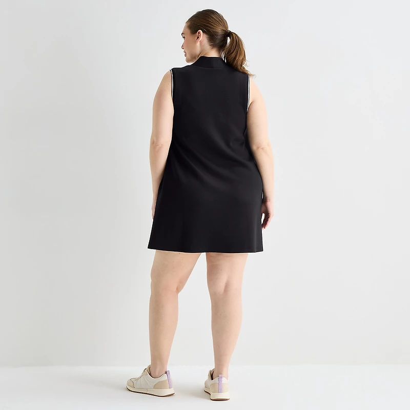 Stylus Womens Plus V Neck Sleeveless A-Line Dress