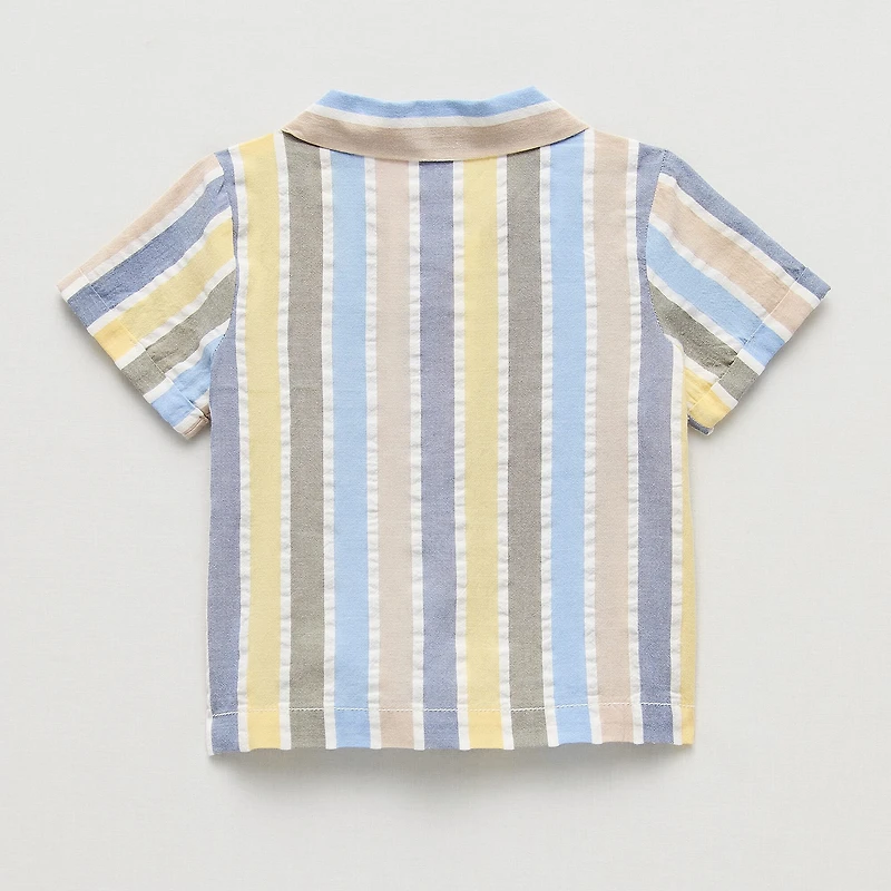 Okie Dokie Baby Boys Short Sleeve Regular Fit Button-Down Shirt
