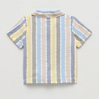 Okie Dokie Baby Boys Short Sleeve Regular Fit Button-Down Shirt
