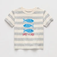 Okie Dokie Baby Boys Round Neck Short Sleeve Regular Fit Graphic T-Shirt