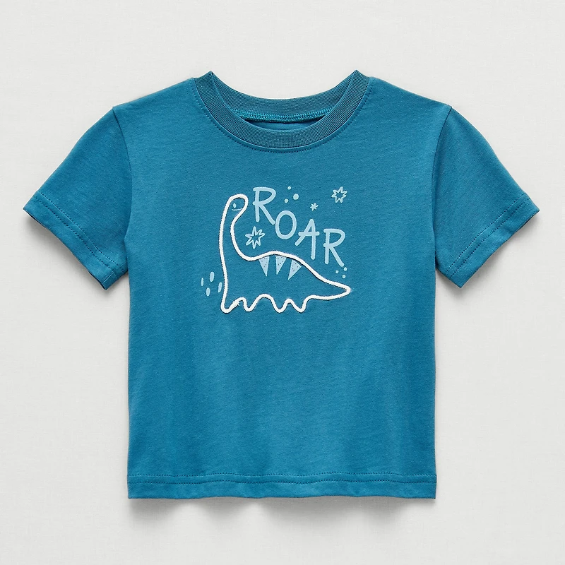 Okie Dokie Baby Boys Round Neck Short Sleeve Regular Fit Graphic T-Shirt