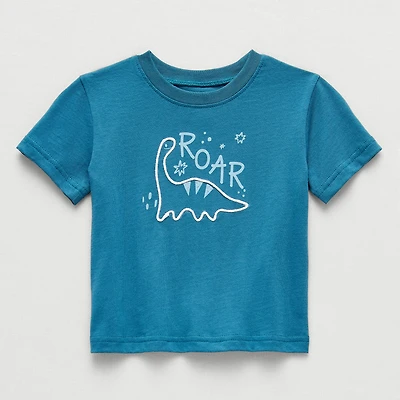 Okie Dokie Baby Boys Round Neck Short Sleeve Regular Fit Graphic T-Shirt