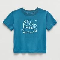 Okie Dokie Baby Boys Round Neck Short Sleeve Regular Fit Graphic T-Shirt