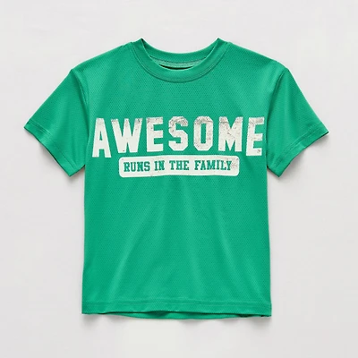 Okie Dokie Active Toddler & Little Boys Crew Neck Short Sleeve Regular Fit Graphic T-Shirt
