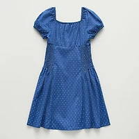 Thereabouts Little & Big Kid Girls Short Sleeve Puffed Empire Waist Dress