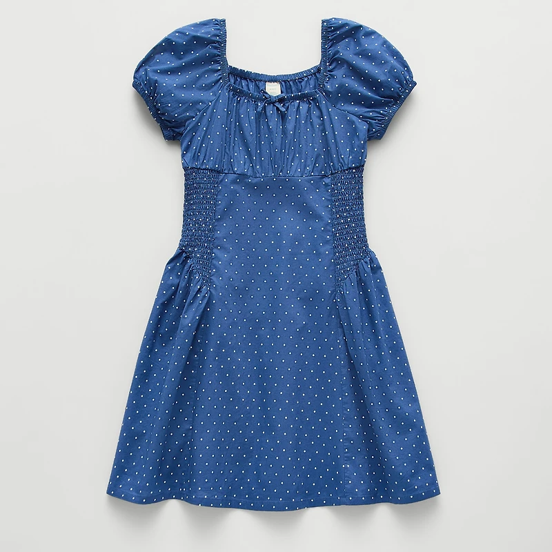 Thereabouts Little & Big Kid Girls Short Sleeve Puffed Empire Waist Dress