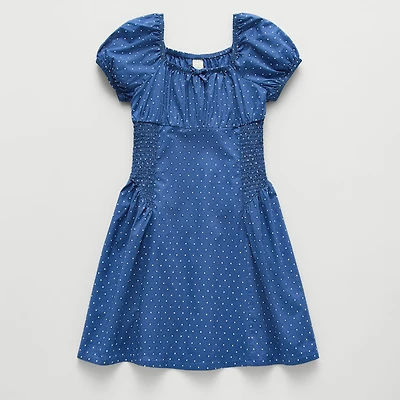 Thereabouts Little & Big Kid Girls Short Sleeve Puffed Empire Waist Dress