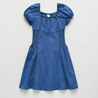 Thereabouts Little & Big Kid Girls Short Sleeve Puffed Empire Waist Dress