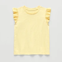Thereabouts Little & Big Kid Girls Crew Neck Short Sleeve Embroidered T-Shirt