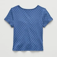 Thereabouts Little & Big Kid Girls V Neck Short Sleeve T-Shirt