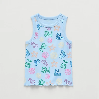 Thereabouts Little Girls Round Neck Sleeveless Tank Top