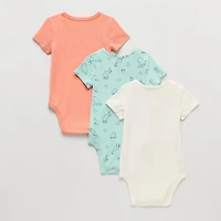 Proudly™ Baby Unisex Envelope Neck Short Sleeve Rib 3-pc. Bodysuit