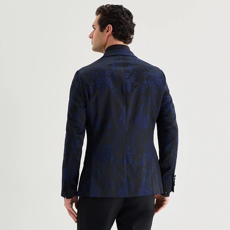 J. Ferrar Evening Edition Mens Floral Stretch Fabric Slim Fit Tuxedo Jacket