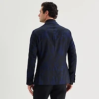 J. Ferrar Evening Edition Mens Floral Stretch Fabric Slim Fit Tuxedo Jacket