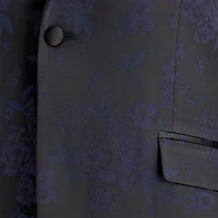 J. Ferrar Evening Edition Mens Floral Stretch Fabric Slim Fit Tuxedo Jacket