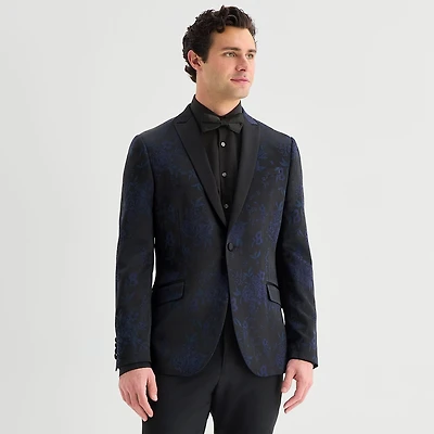 J. Ferrar Evening Edition Mens Floral Stretch Fabric Slim Fit Tuxedo Jacket