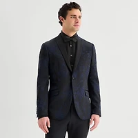 J. Ferrar Evening Edition Mens Floral Stretch Fabric Slim Fit Tuxedo Jacket